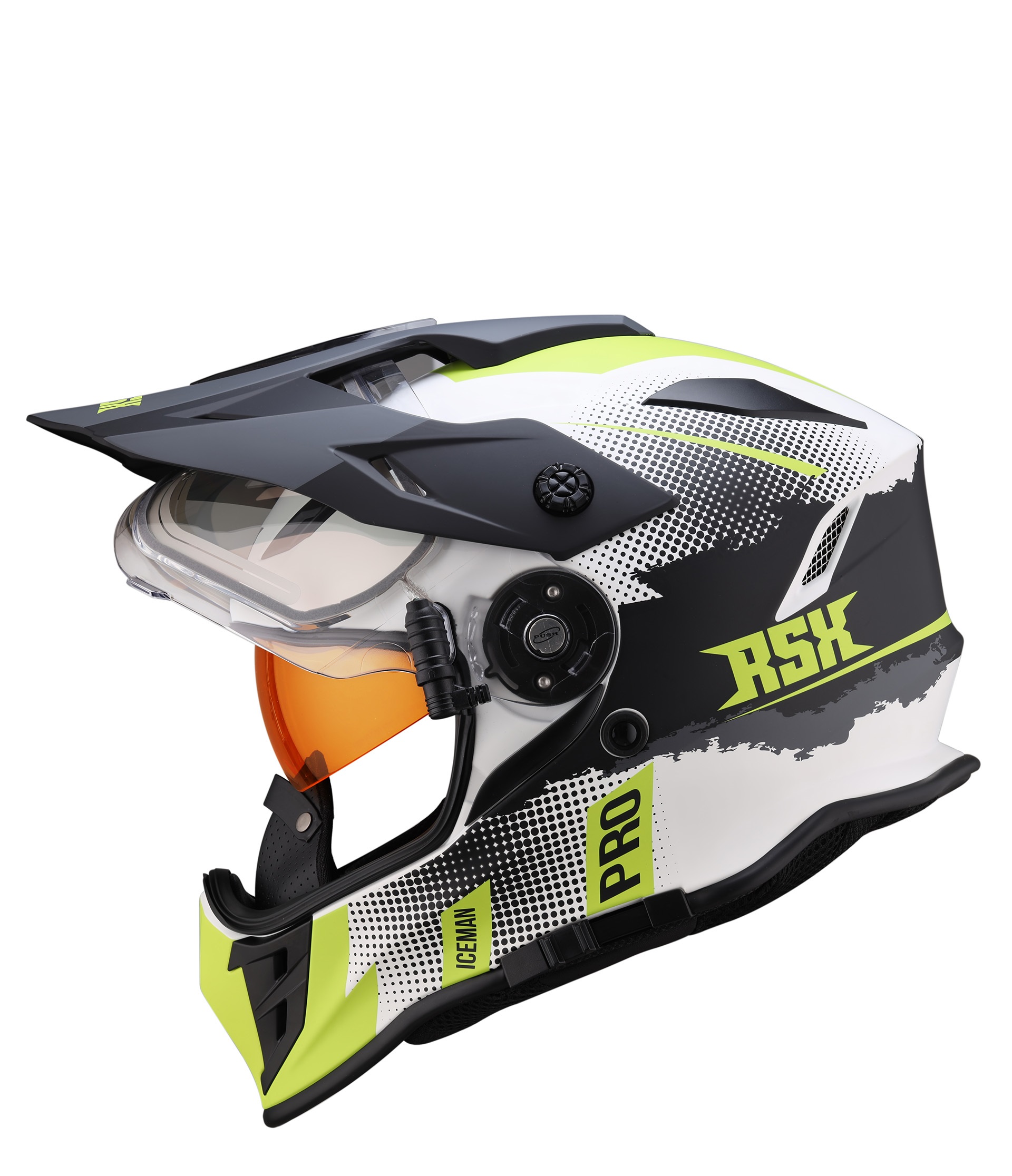 Шлем dual sport RSX Iceman (H331) Winter (желтые очки) - фото 2