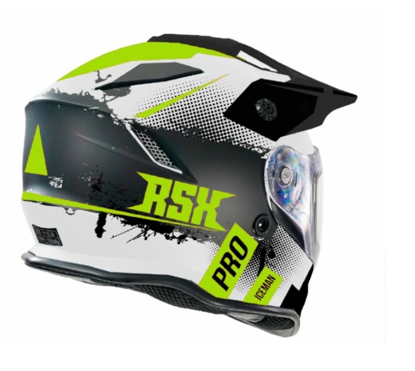 Шлем dual sport RSX Iceman (H331) Winter (желтые очки) - фото 3