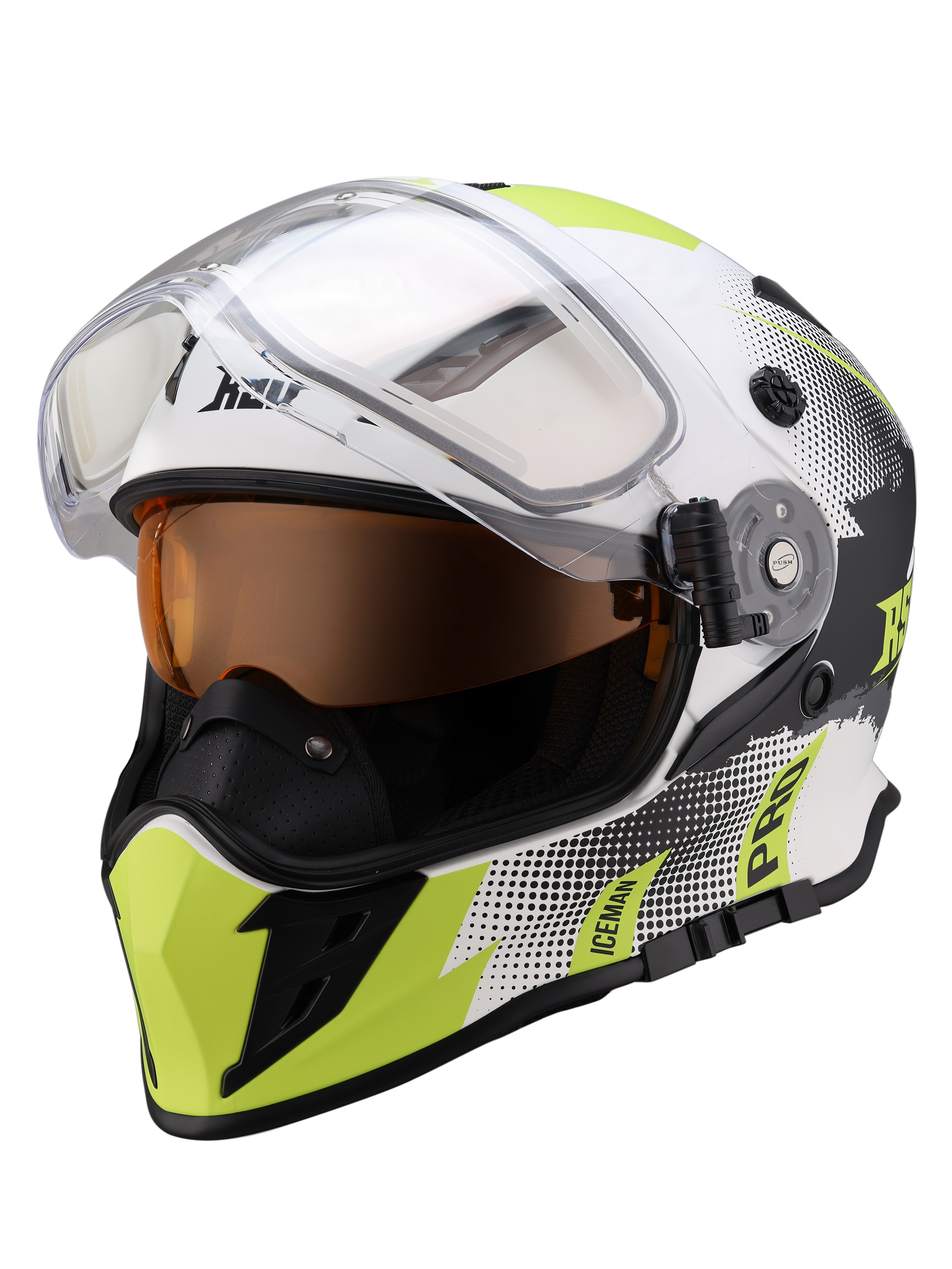 Шлем dual sport RSX Iceman (H331) Winter (желтые очки) - фото 4