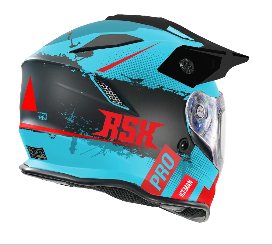 Шлем dual sport RSX Iceman (H331) Winter (желтые очки) - фото 2