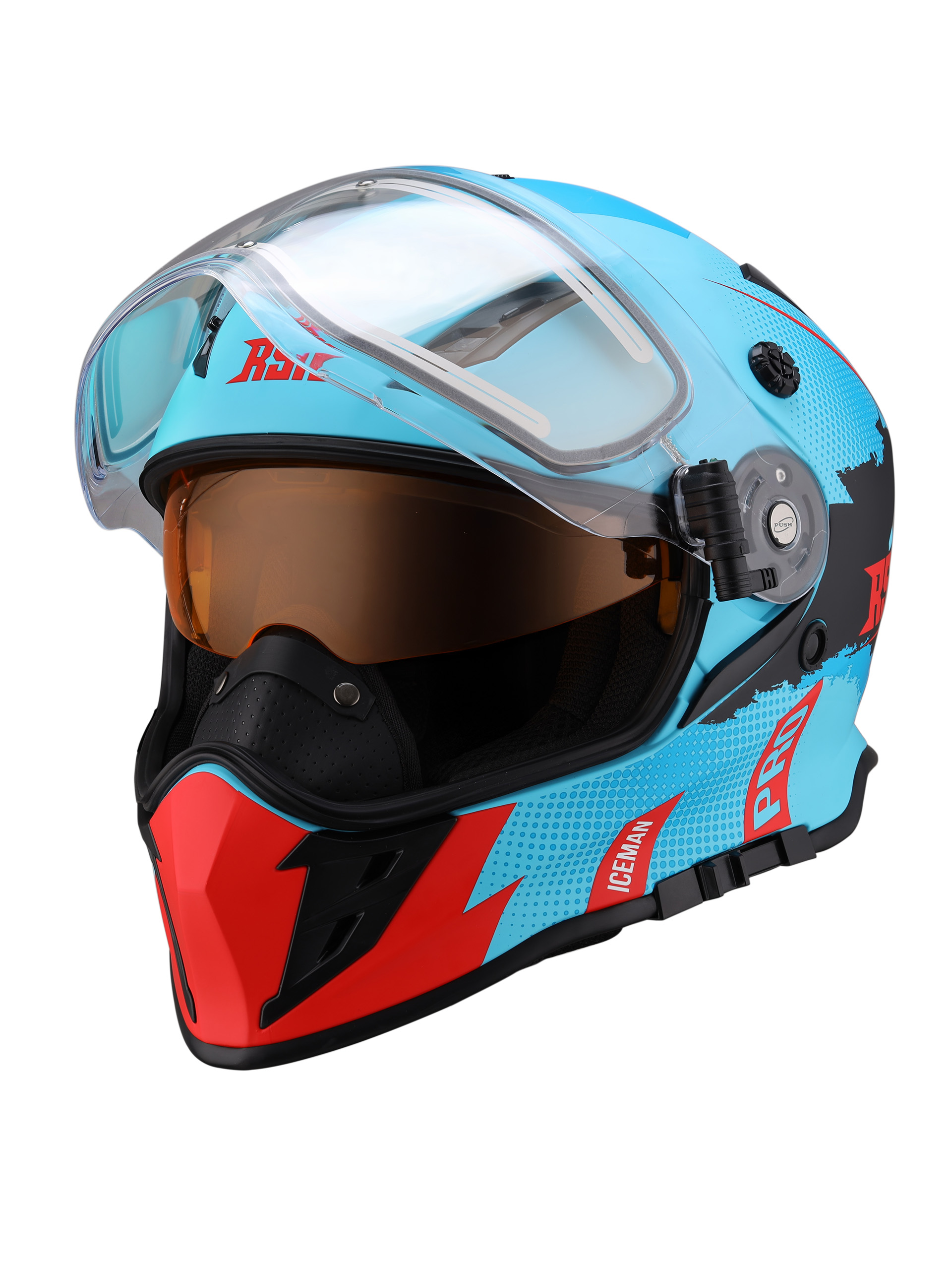 Шлем dual sport RSX Iceman (H331) Winter (желтые очки) - фото 3