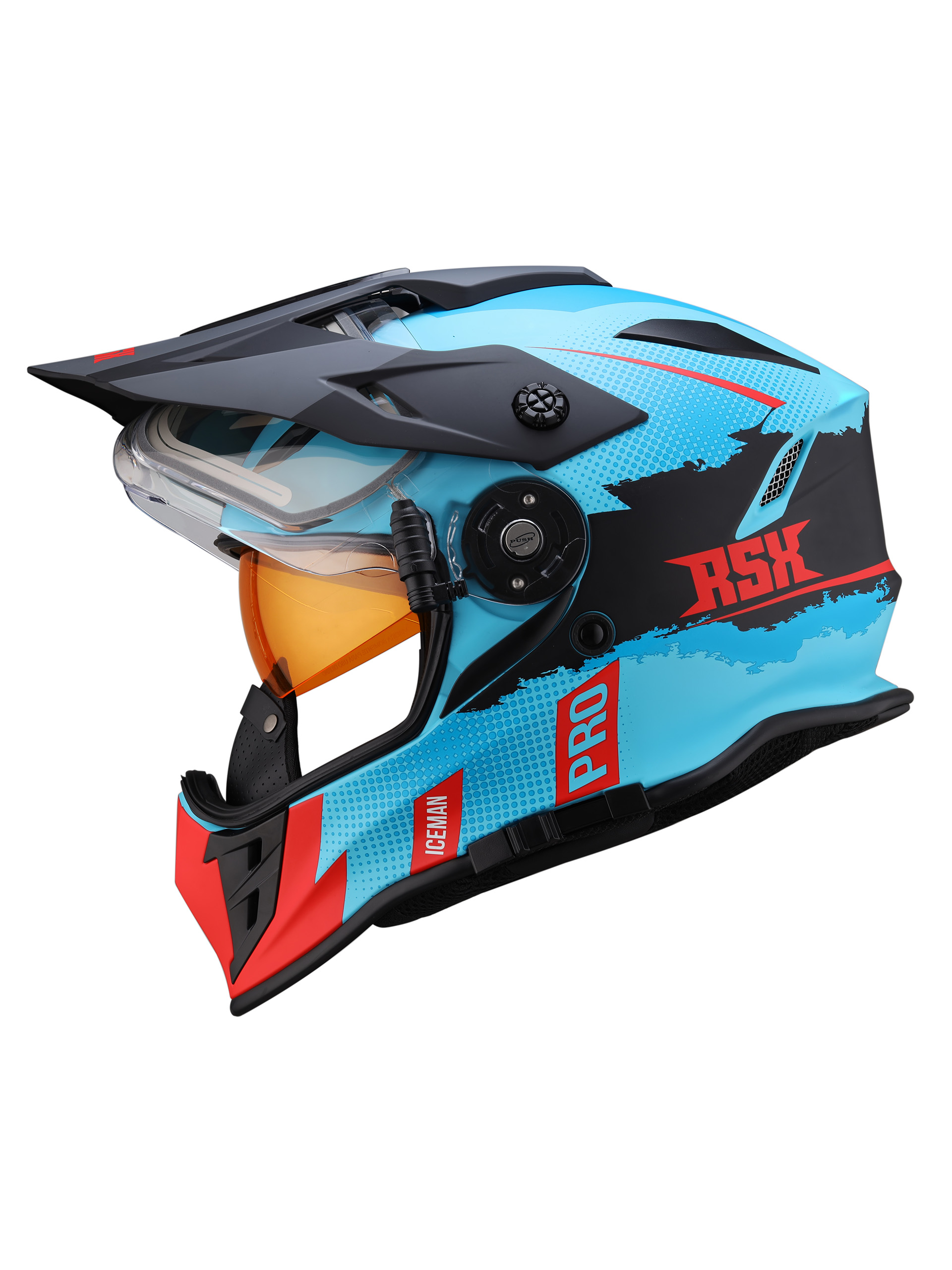 Шлем dual sport RSX Iceman (H331) Winter (желтые очки) - фото 6