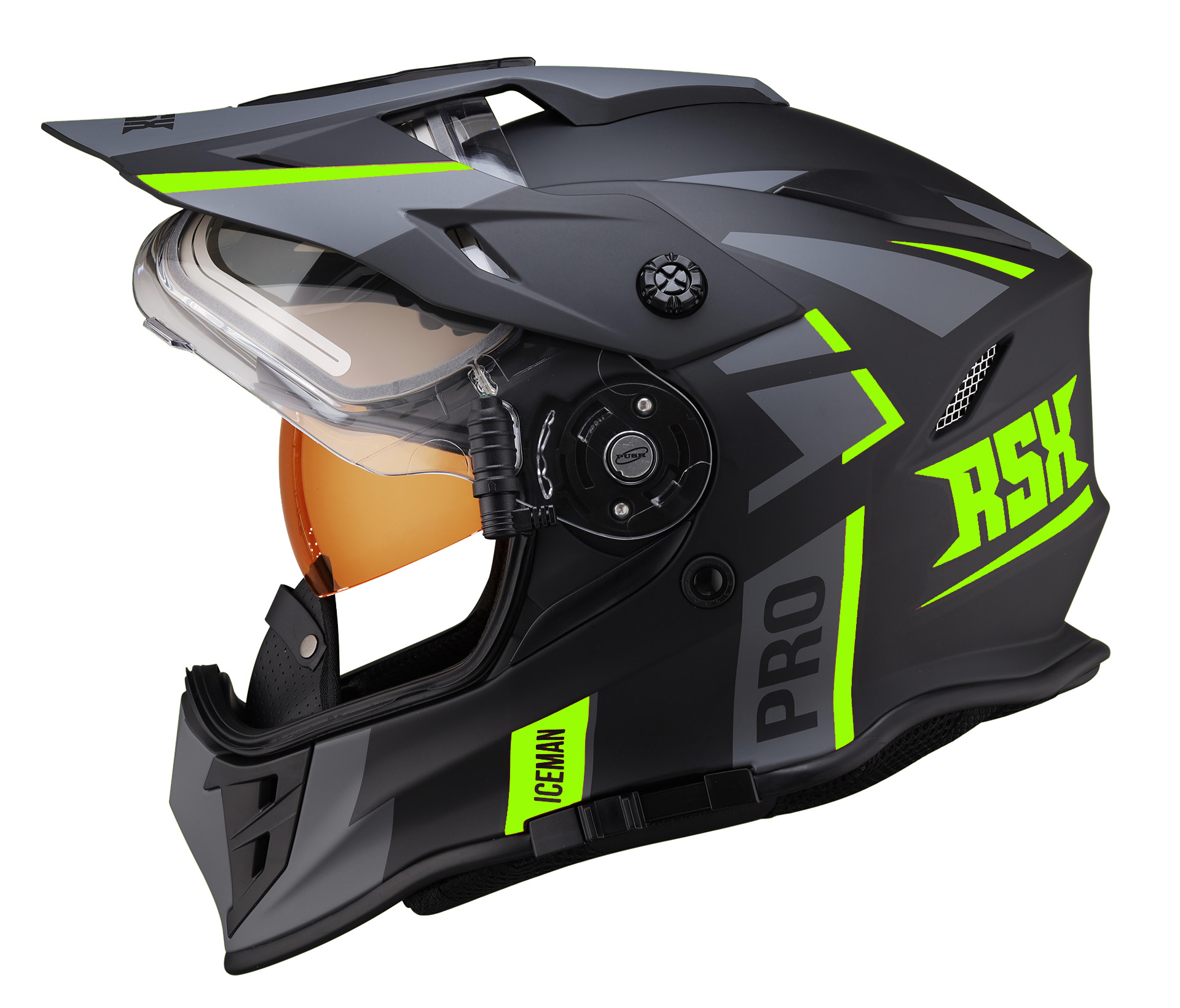 Шлем dual sport RSX Iceman (H331) Winter (желтые очки) - фото 2