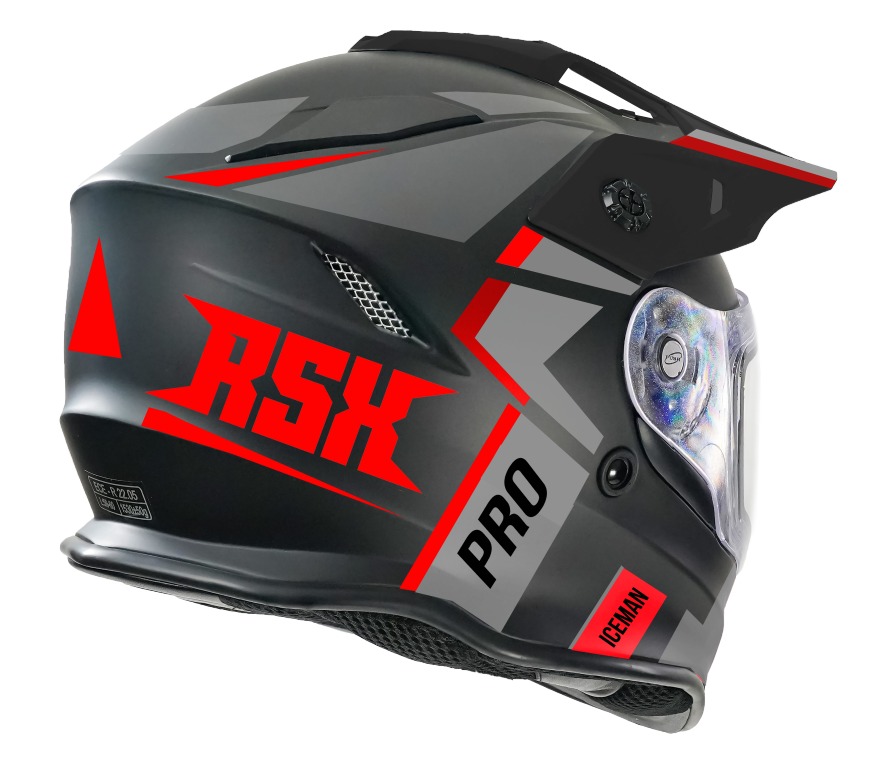 Шлем dual sport RSX Iceman (H331) Winter (желтые очки) - фото 5