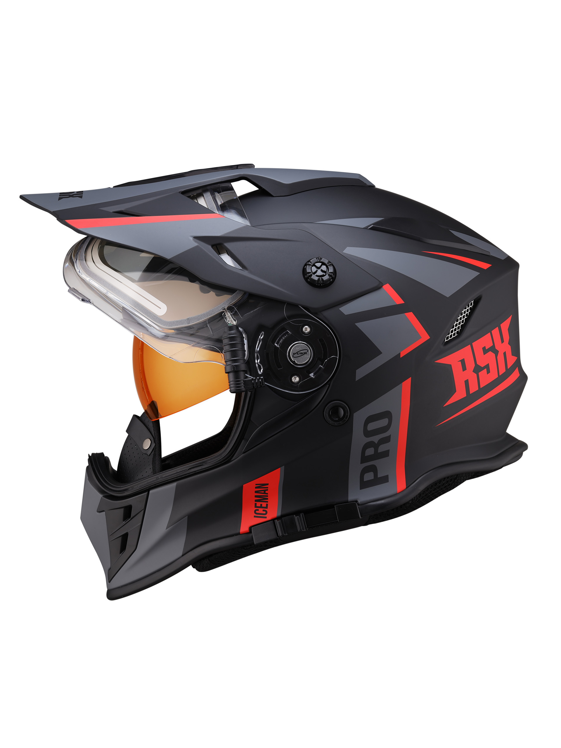 Шлем dual sport RSX Iceman (H331) Winter (желтые очки) - фото 9