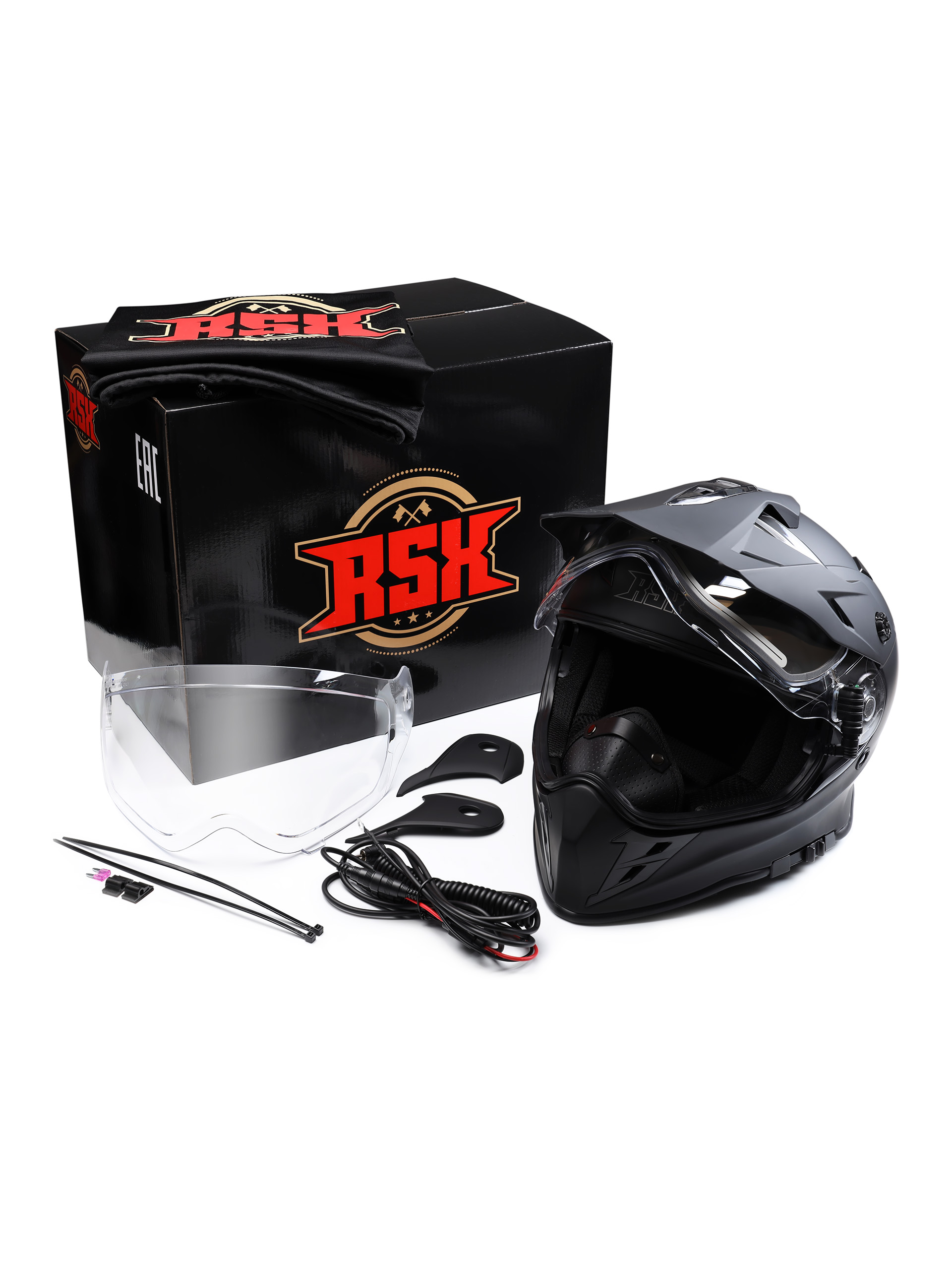 Шлем dual sport RSX Iceman (H331) Winter (желтые очки) - фото 4