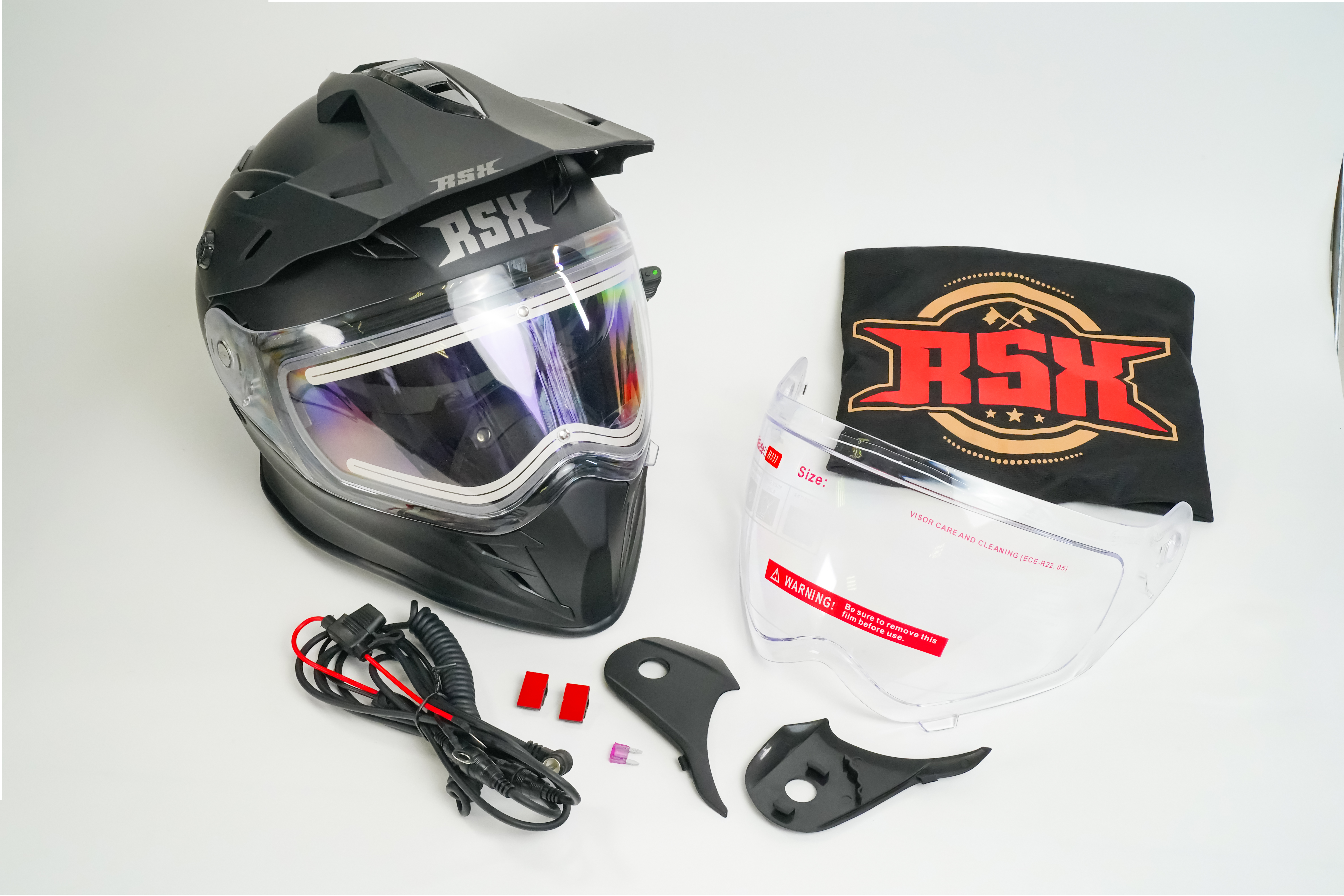 Шлем dual sport RSX Iceman (H331) Winter (черные очки) - фото 3