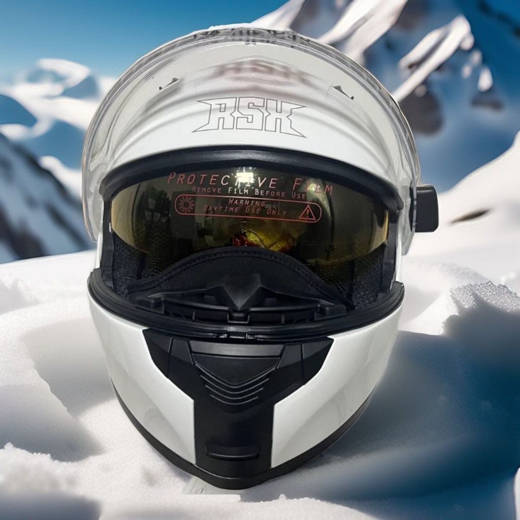 Шлем модуляр RSX Spark (HS159) Winter (желтые очки) - фото 2