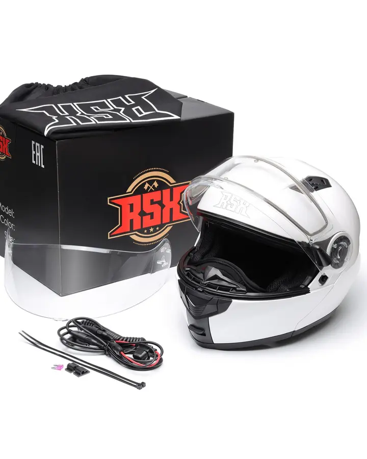 Шлем модуляр RSX Spark (HS159) Winter (желтые очки)