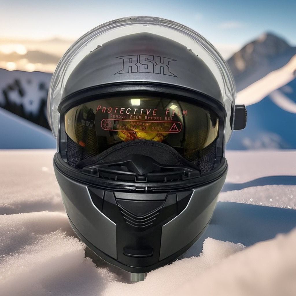 Шлем модуляр RSX Spark (HS159) Winter (желтые очки) - фото 4