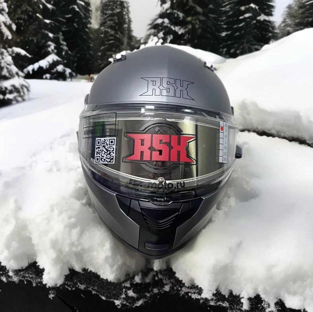 Шлем модуляр RSX Spark (HS159) Winter (желтые очки) - фото 5