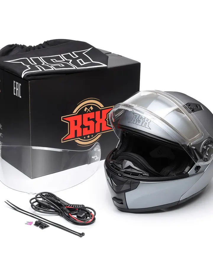Шлем модуляр RSX Spark (HS159) Winter (желтые очки)