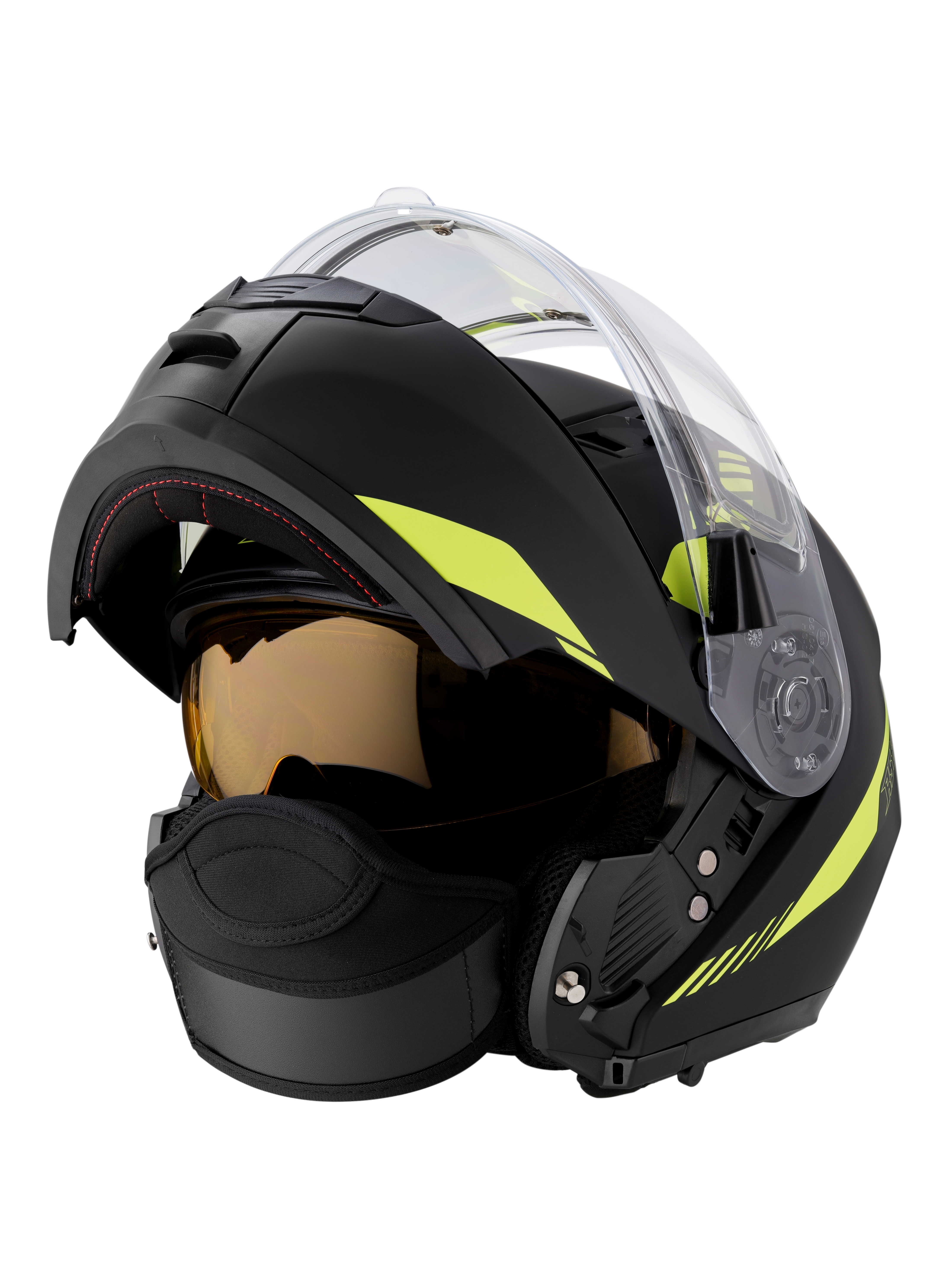 Шлем модуляр RSX Spark (HS159) Winter (желтые очки) - фото 4
