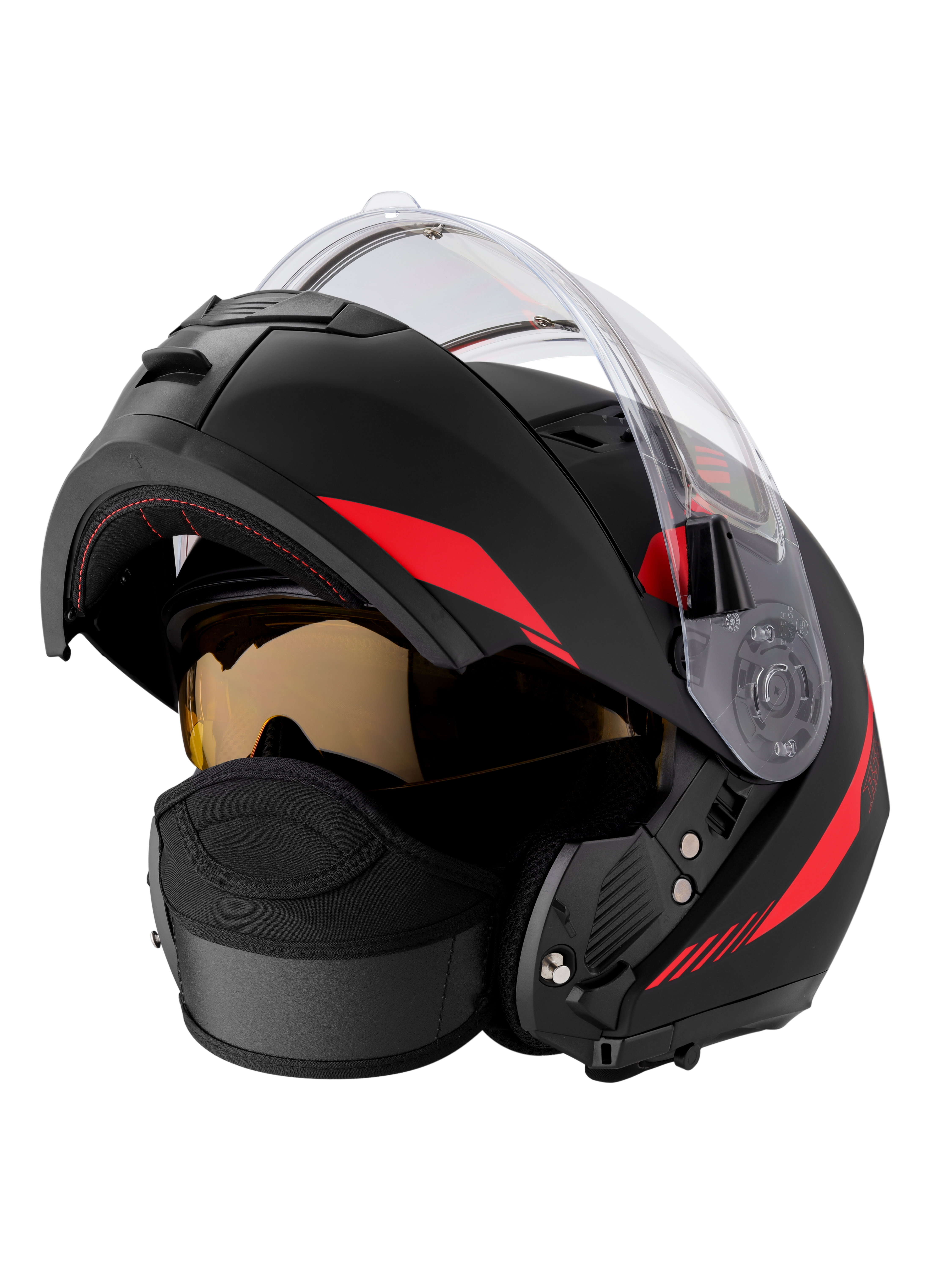 Шлем модуляр RSX Spark (HS159) Winter (желтые очки) - фото 4