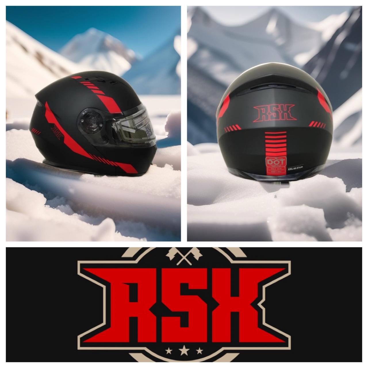 Шлем модуляр RSX Spark (HS159) Winter (желтые очки) - фото 5