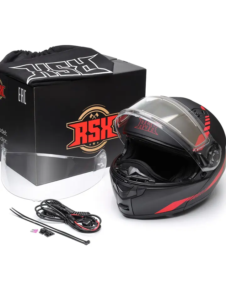 Шлем модуляр RSX Spark (HS159) Winter (желтые очки)
