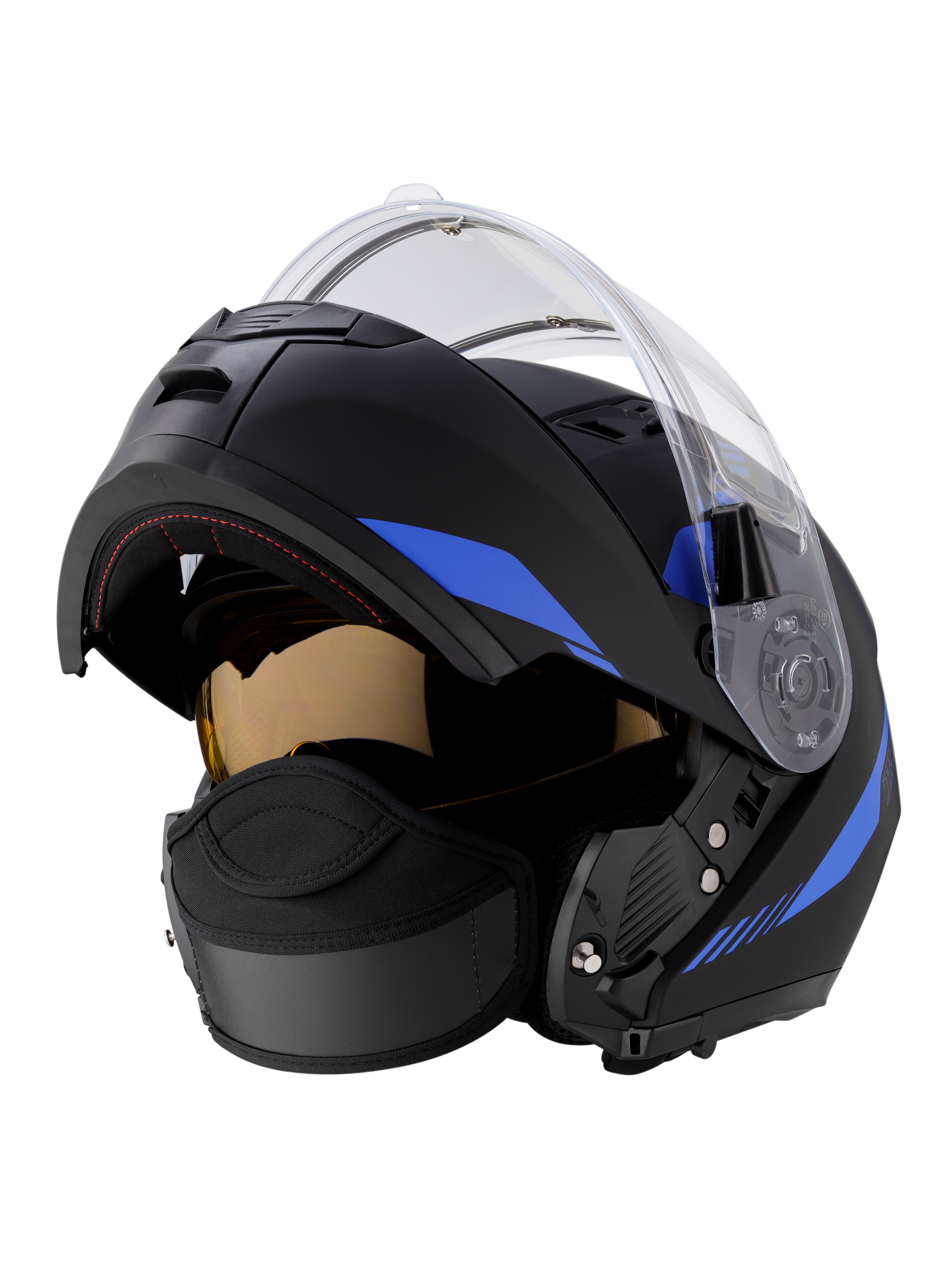 Шлем модуляр RSX Spark (HS159) Winter (желтые очки) - фото 4