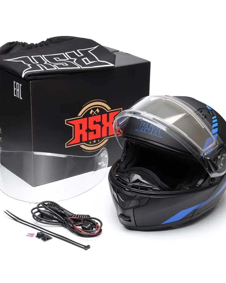 Шлем модуляр RSX Spark (HS159) Winter (желтые очки)