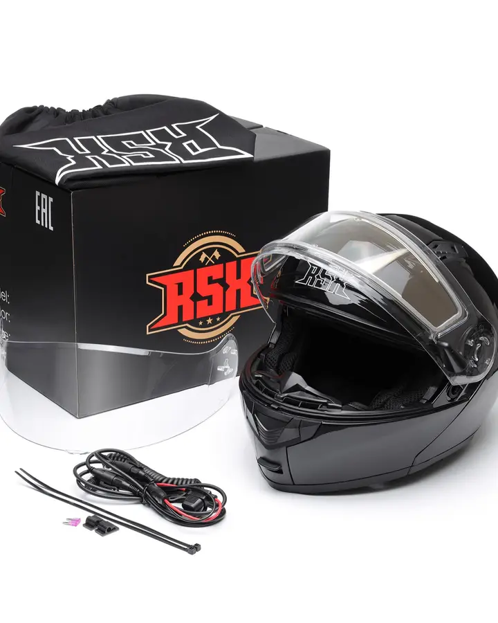 Шлем модуляр RSX Spark (HS159) Winter (желтые очки)