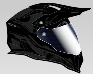 Шлем dual sport стекловолокно RSX Prime Fiberglass + ворот и сумка - фото 2