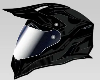 Шлем dual sport стекловолокно RSX Prime Fiberglass + ворот и сумка